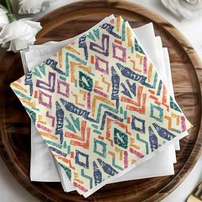 Blue Geometric Indian Seamless Aztec Geometric Pattern Digital