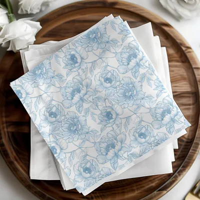 Blue Peony Digital Paper, Floral Seamless Pattern, Repeating Flower Backgrounds, Scrapbook Paper, Fabric Design, Printable Patterns Digital