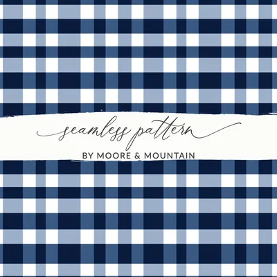 Blue Plaid Digital Paper, Gingham Pattern, Buffalo Check Seamless Pattern, Fabric Background, Scrapbook Paper, Digital Download
