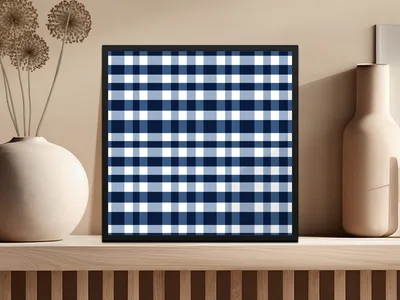 Blue Plaid Digital Paper, Gingham Pattern, Buffalo Check Seamless Pattern, Fabric Background, Scrapbook Paper, Digital Download