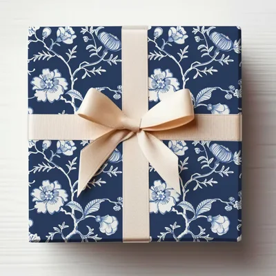 Blue Seamless Chinoiserie Floral Pattern Design