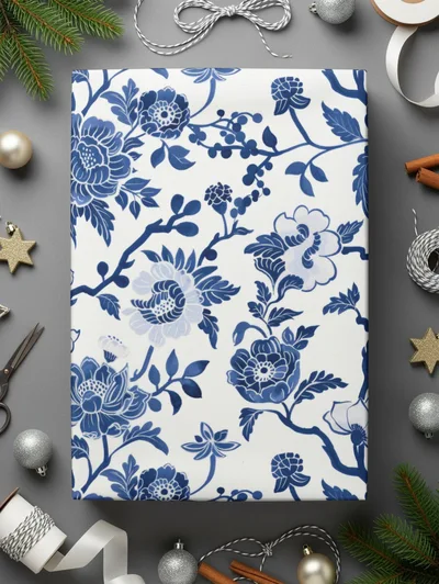 Blue Seamless Chinoiserie Floral Pattern Designs