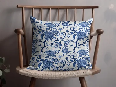 Blue Seamless Chinoiserie Floral Pattern Designs