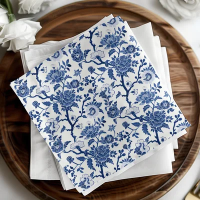 Blue Seamless Chinoiserie Floral Pattern Designs