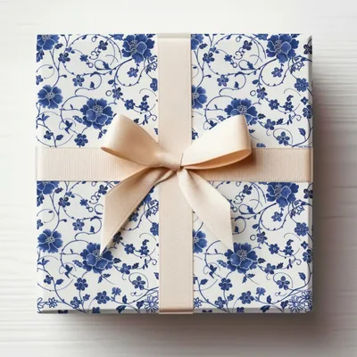 Blue Seamless Chinoiserie Floral Pattern Digital