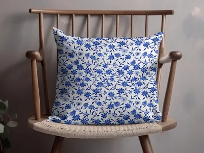 Blue Seamless Chinoiserie Flower and Vines Pattern Digital