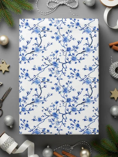 Blue Seamless Chinoiserie Pattern Digital