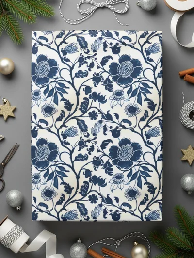Blue Seamless Chinoiserie Pattern Digital