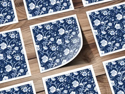 Blue Seamless Chinoiserie Pattern Digital