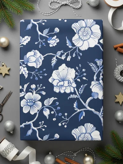 Blue Seamless Chinoiserie Pattern Digital