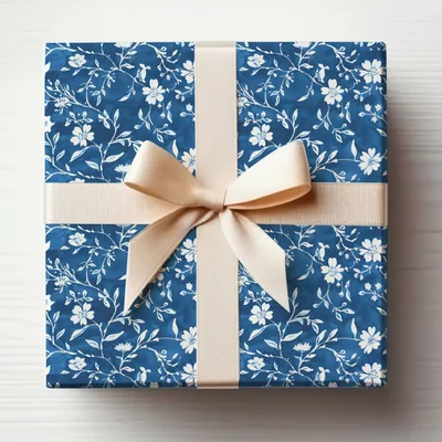 Blue Seamless Chinoiserie Pattern Vintage Flower Vines