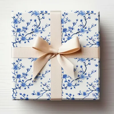 Blue Seamless Chinoiserie With Flower Branches Pattern Ice Blue Seamless Pattern