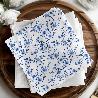 Blue Seamless Chinoiserie With Flower Branches Pattern Ice Blue Seamless Pattern