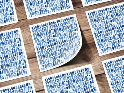 Blue Shibori Seamless Watercolor Geometric Pattern Digital Paper, Indigo Ink Texture, Printable Fabric Design, Modern Background