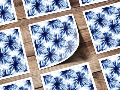 Blue Shibori Seamless Watercolor Geometric Pattern, Indigo Ink Digital Paper, Abstract Shibori Design, Seamless Digital Pattern