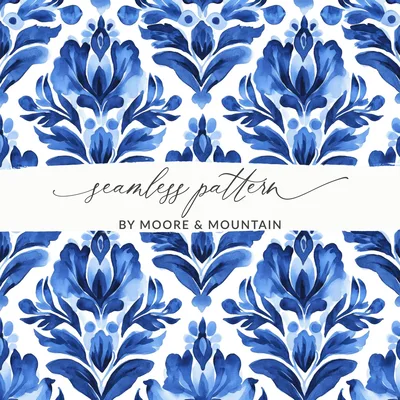 Blue Shibori Seamless Watercolor Geometric Pattern, Indigo Ink Digital Paper, Fabric Design, Scrapbooking Paper, Printable Pattern