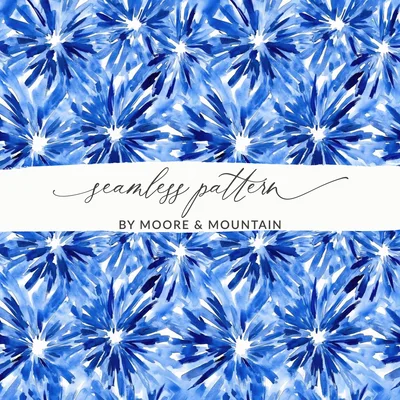 Blue Shibori Seamless Watercolor Geometric Pattern, Indigo Ink Digital Paper, Modern Abstract Design, Textile Print, Scrapbooking Paper