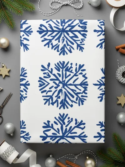 Blue Snowflake Pattern Digital Paper, Winter Seamless Background, Christmas Texture, Fabric Design, Scrapbooking, 12x12 JPEG
