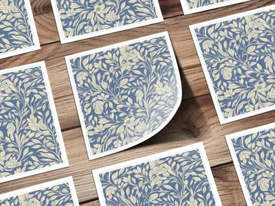 Blue Vines Larkspur William Morris Seamless Background Digital