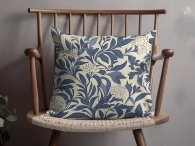 Blue William Morris Larkspur Seamless Pattern Print Digital