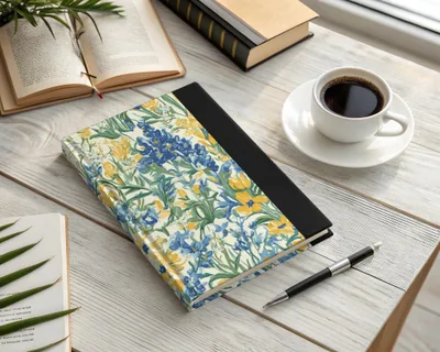 Van Gogh Seamless Pattern Blue Yellow Floral Seamless