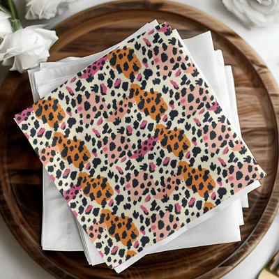 Blush and Black Wild Leopard Spots Seamless Animal Print
