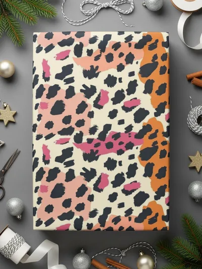 Blush and Black Wild Leopard Spots Seamless Animal Print