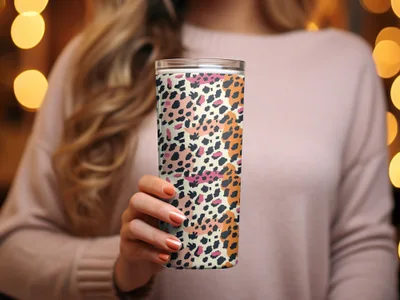 Blush and Black Wild Leopard Spots Seamless Animal Print