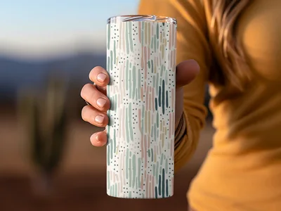 Blush and Sage Green Seamless Minimalist Boho Background