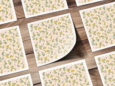 Blush and Yellow Spring Wildflowers Pattern Seamless Allover Pattern Download