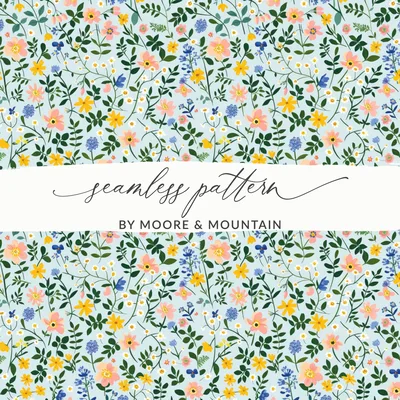 Blush Boho Wildflower Seamless Modern Floral Pattern Download