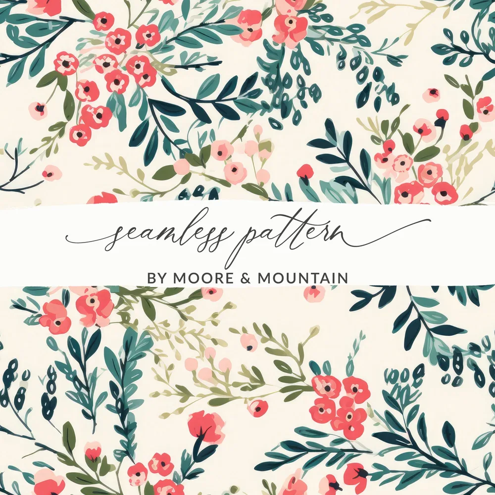 Blush Ditsy Floral Seamless Pattern for Commercial Use Digital