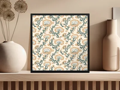 Blush Indian Floral Pattern Seamless Pattern Design