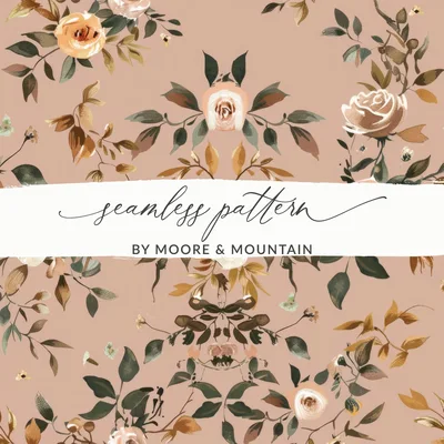 Blush Modern Wildflowers Pattern Pastel Color Digital