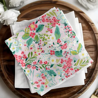 Blush Pink Christmas Ditsy Floral Seamless Pattern Design