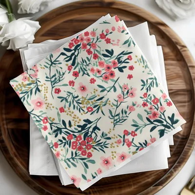 Blush Pink Christmas Ditsy Floral Seamless Pattern Digital