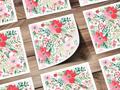 Blush Pink Christmas Ditsy Floral Seamless Pattern for POD Use