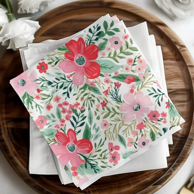 Blush Pink Christmas Ditsy Floral Seamless Pattern for POD Use