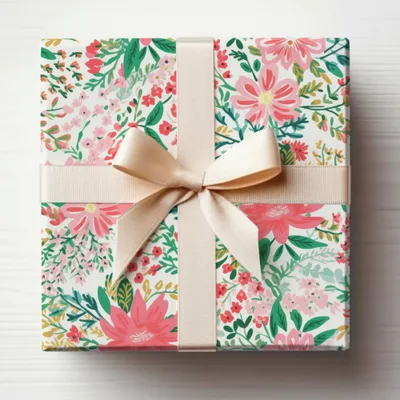 Blush Pink Ditsy Christmas Foliage Seamless Pattern Digital