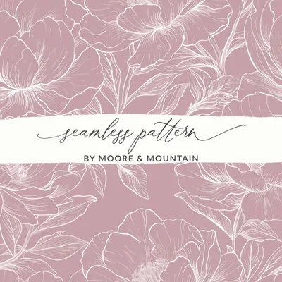 Blush Pink Floral Digital Paper, Peony Flowers, Seamless Pattern, Commercial Use, Print on Demand, 12x12 JPEG Files, Scrapbooking
