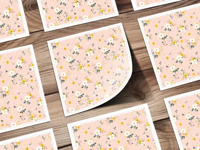 Blush Pink Seamless Wildflower Field Pattern For Commercial Use