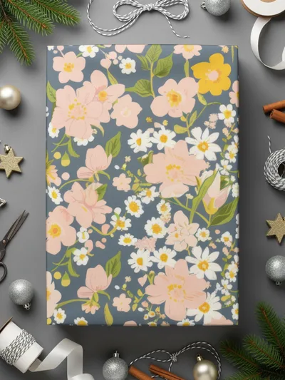 Blush Pink Spring Wildflowers Pattern Seamless Allover Pattern
