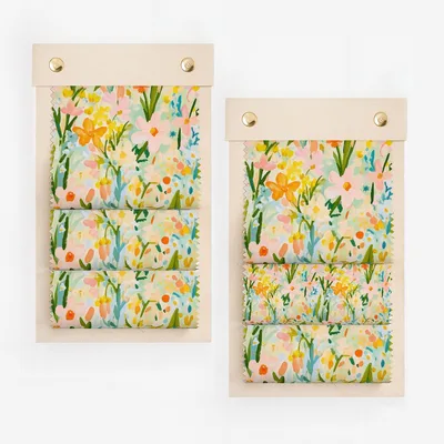 Blush Pink, Yellow, Daffodil Spring Floral Pattern, Painted Acrylic Flower Field, Seamless Digital Paper, Summery Florals