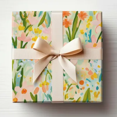 Blush Pink, Yellow, Daffodil Spring Floral Pattern, Painted Acrylic Flower Field, Seamless Digital Paper, Summery Florals