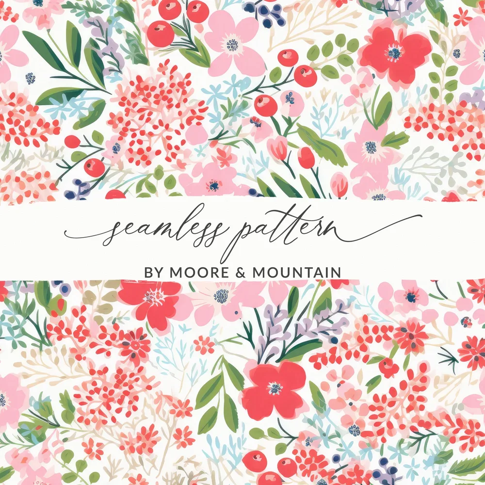 Blush Preppy Christmas Seamless Pattern for Commercial Use