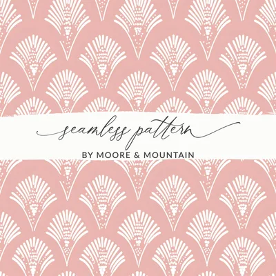 Blush Seamless Art Deco Pattern Boho Minimalist Digital