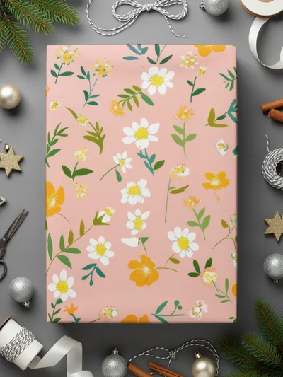 Blush Seamless Wildflower Field Sublimation Design Download