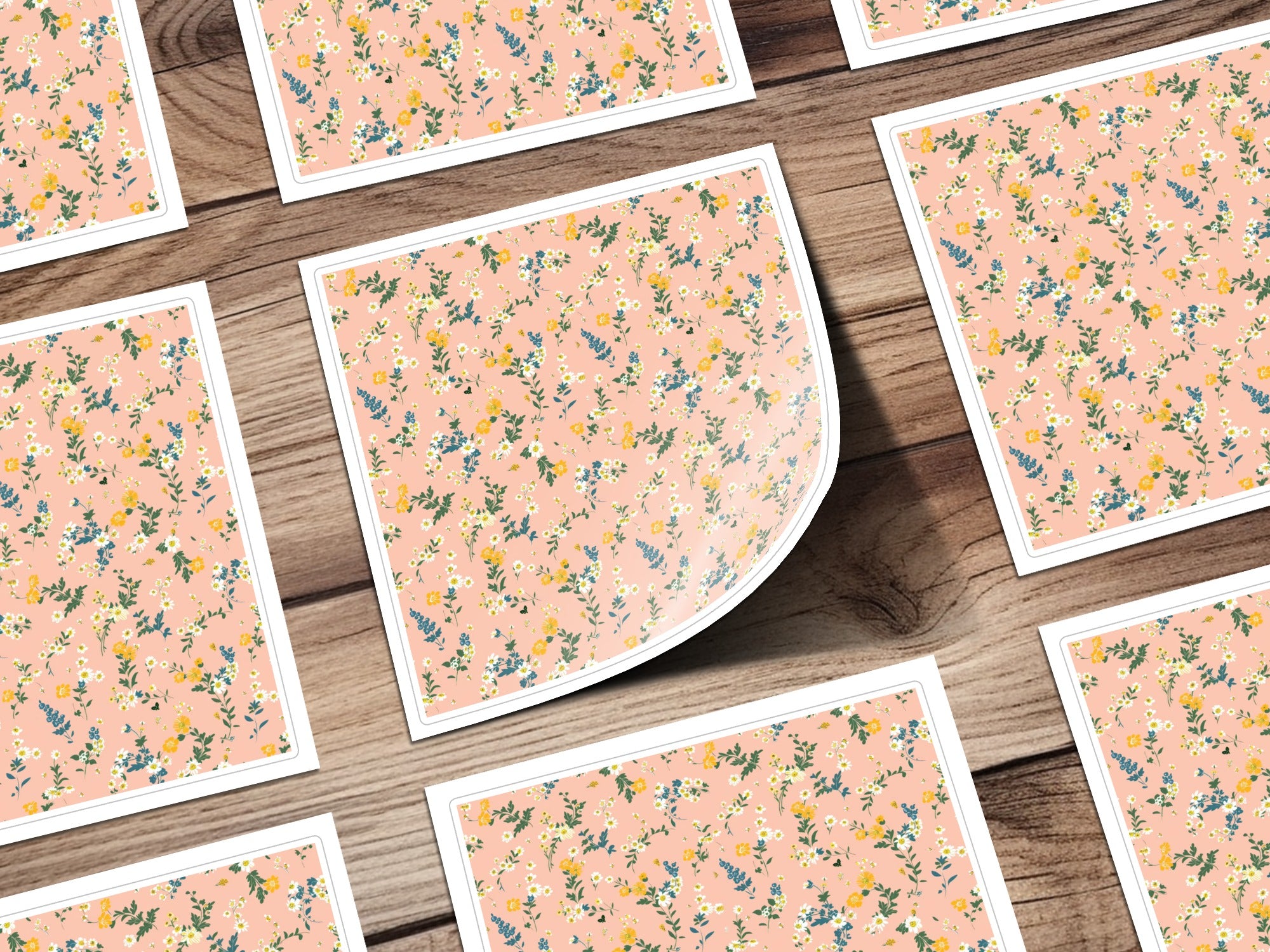 Blush Spring Wildflowers Pattern For Commercial Use Digital