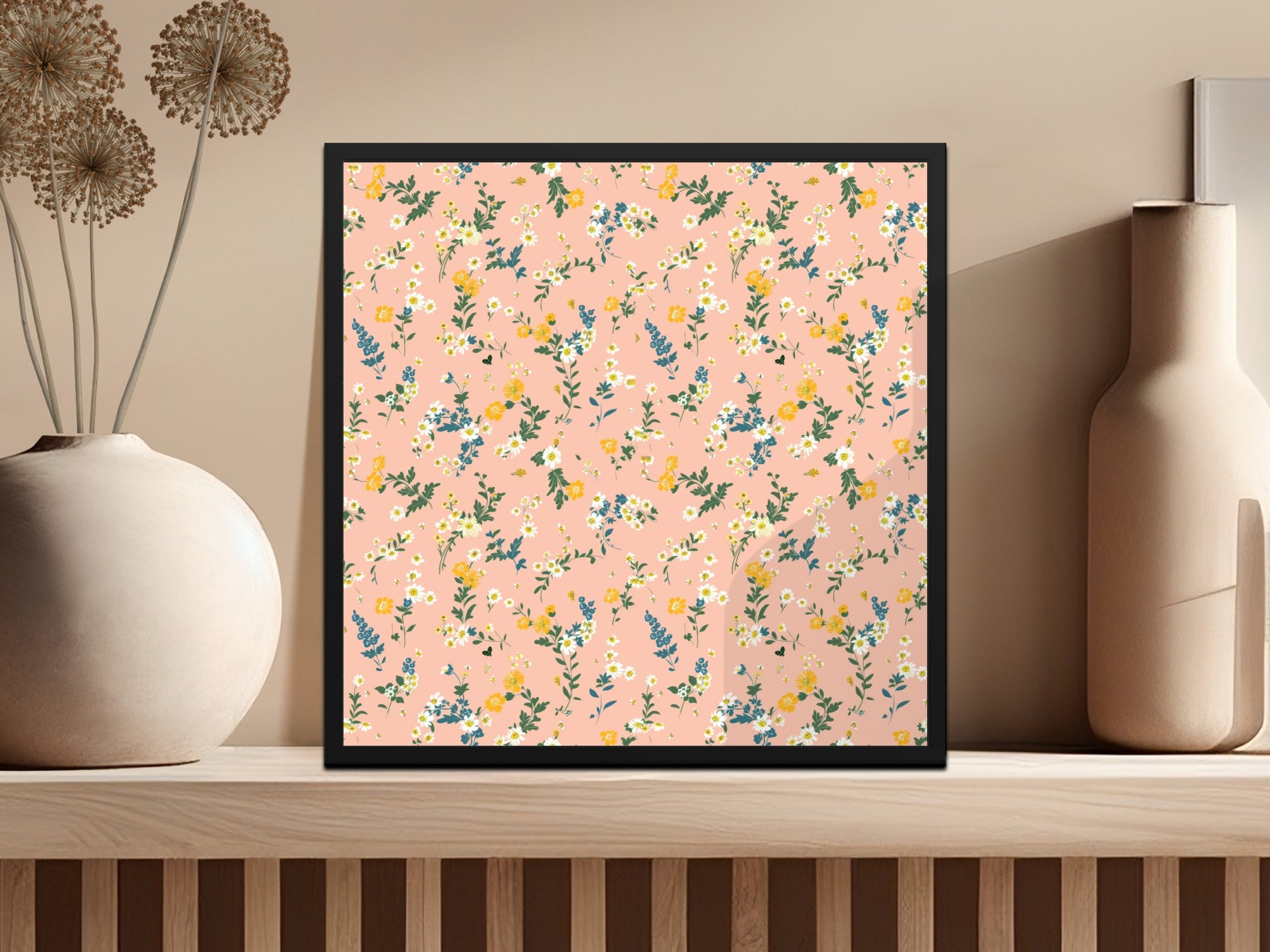Blush Spring Wildflowers Pattern For Commercial Use Digital