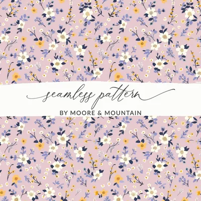 Blush Spring Wildflowers Pattern For Commercial Use Digital
